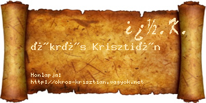 Ökrös Krisztián névjegykártya